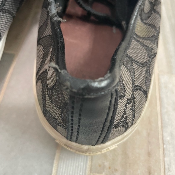 Coach Black and White Sneakers with Signature Pattern - Picture 7 of 13